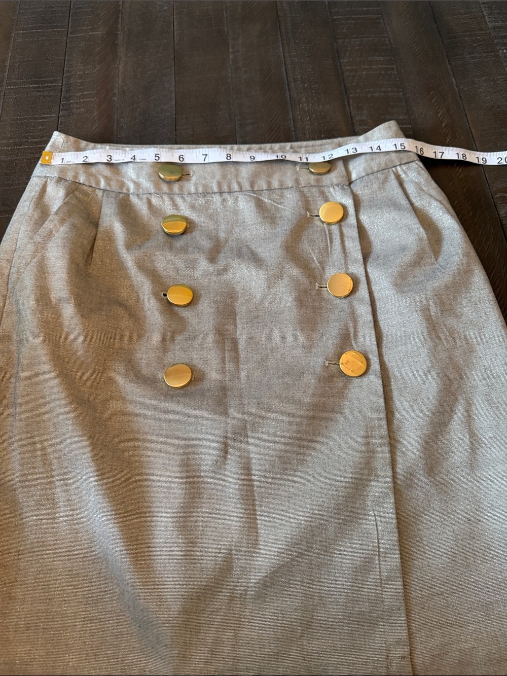 Banana Republic Beige Pencil Skirt with Gold Button Accents - Picture 12 of 13